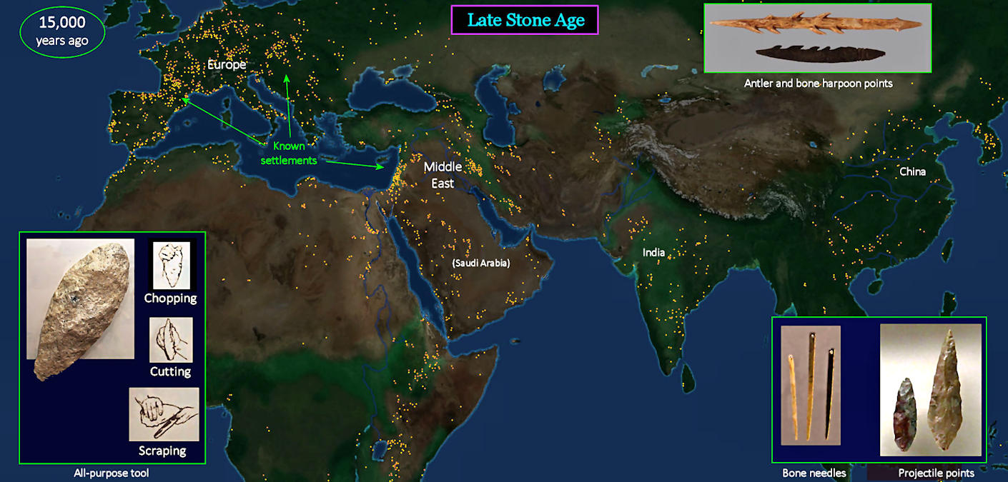 Late Stone Age, 15,000 BC map
